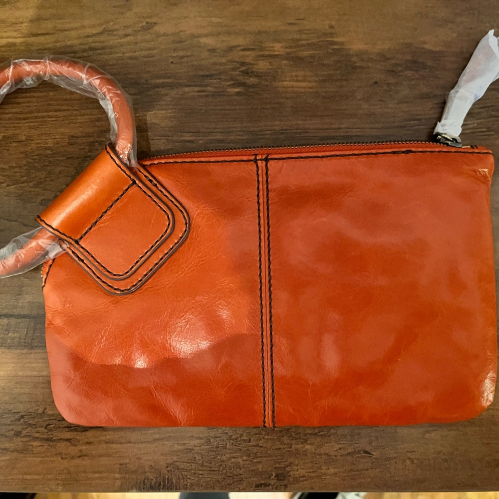 HOBO Sable Clutch Marigold Leather Bag NWT